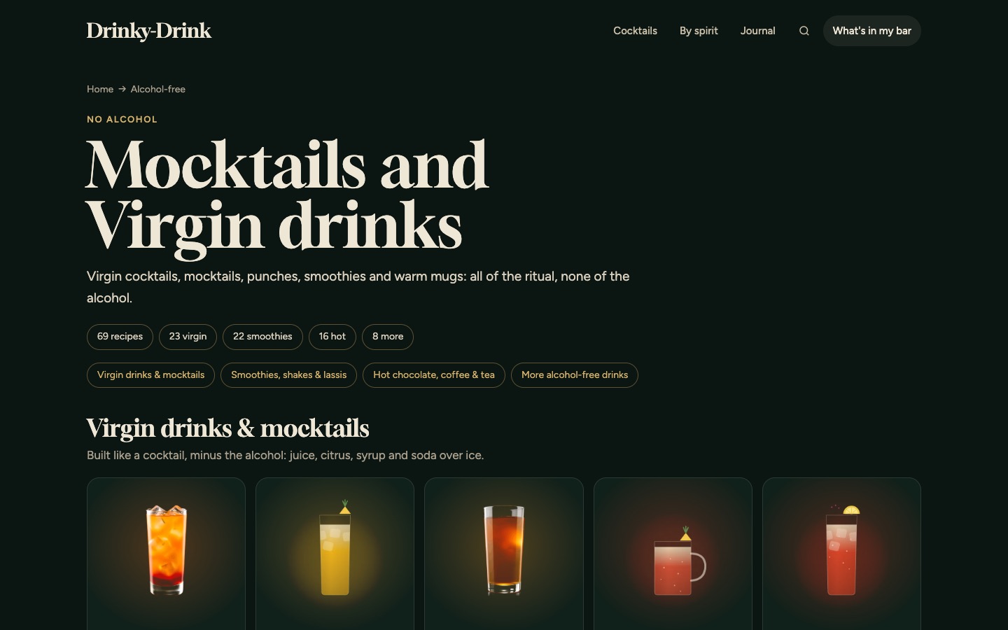 Alcohol-free versions of classic cocktails