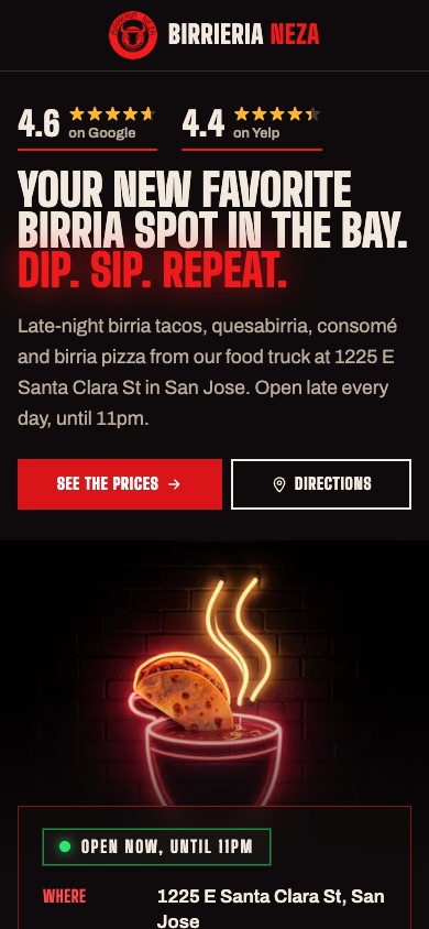 The proposed homepage on a phone